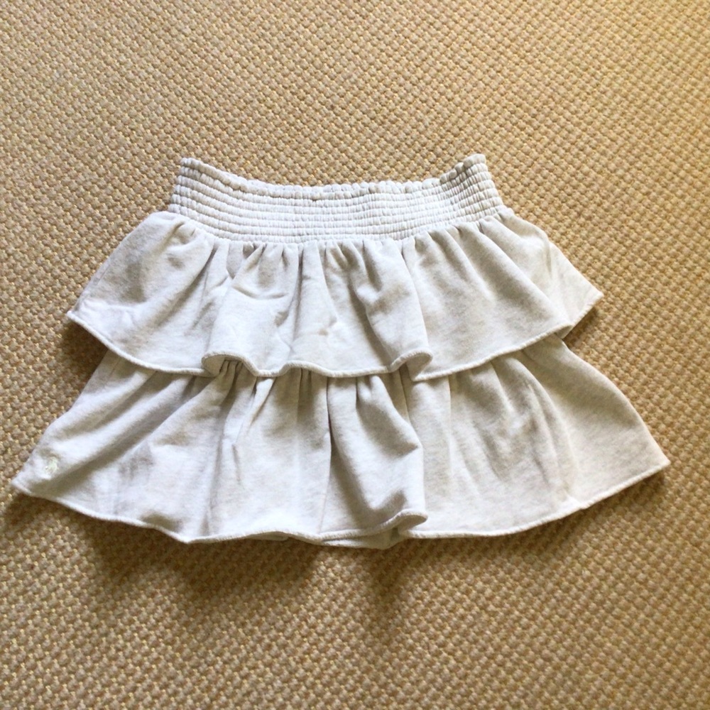 Polo Ralph Lauren Girls Gray Jersey Ruffle Skirt